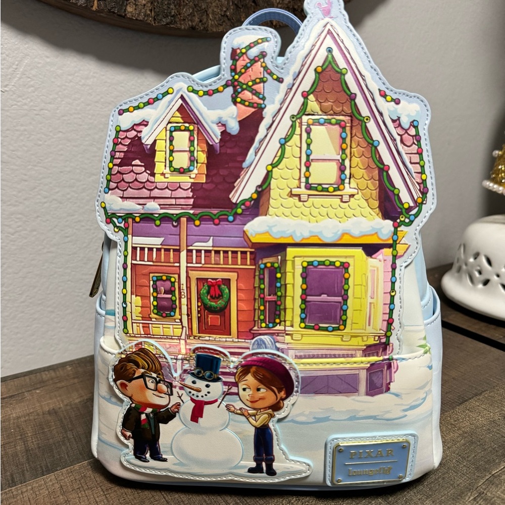Loungefly Disney Pixar Up House Holiday Light Up Mini Backpack